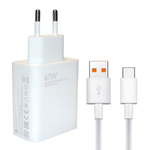 شارژر شیائومی 67W به همراه کابل تایپ سی TURBO CHARGE