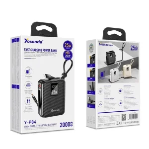 پاوربانک Yosonda مدل Y-P84 ظرفیت 20000 هزار میلی آمپر